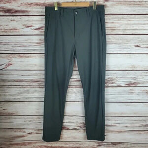 Cuts Mens 30x32 Slim Straight Dark Green/Gray Versaknit Stretch Chino Pants #147